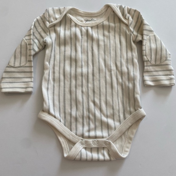 Pehr Other - Pehr Striped Cream and Gray Baby Onesie 0-3M